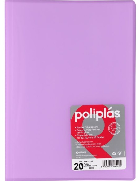 CARPETA Fº 30 FUNDAS SOLDADAS TRANSLUCIDAS LAVANDA SOFT
